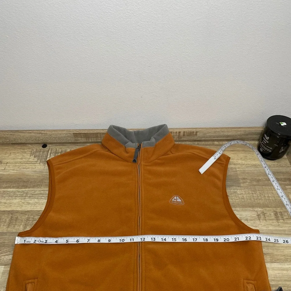 Vintage Nike ACG Therma-Fit Fleece Vest Men XL Burnt Orange Zip Thermal Layer